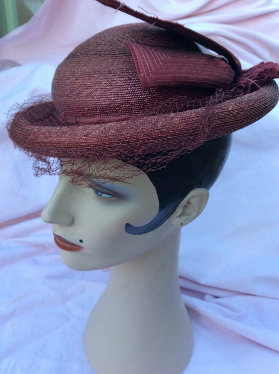 1940s French woven hat