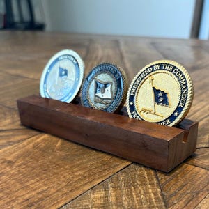 3 Coin Display Solid Mahogany ***Ships Quick***