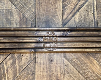 Porta monete largo inciso al laser Navy Chief **Spedizione rapida**