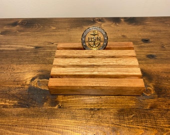 Mahogany and Oak Hardwood Challenge Coin Holder **Ships quick**