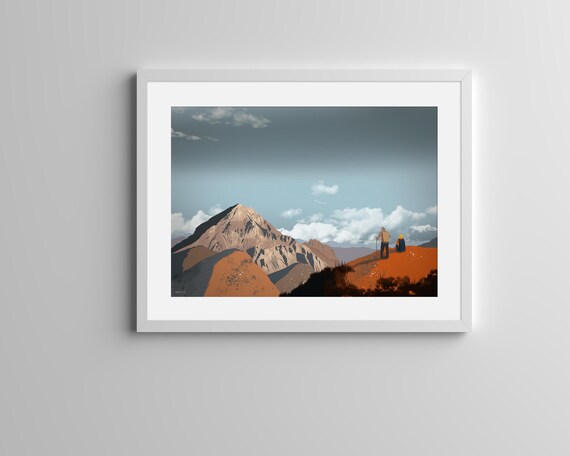 RACCONTI Pizzo Intermesoli Gran Sasso d'Italia | Illustrazione Abruzzo | Stampa su Carta Archivio Matte 200g