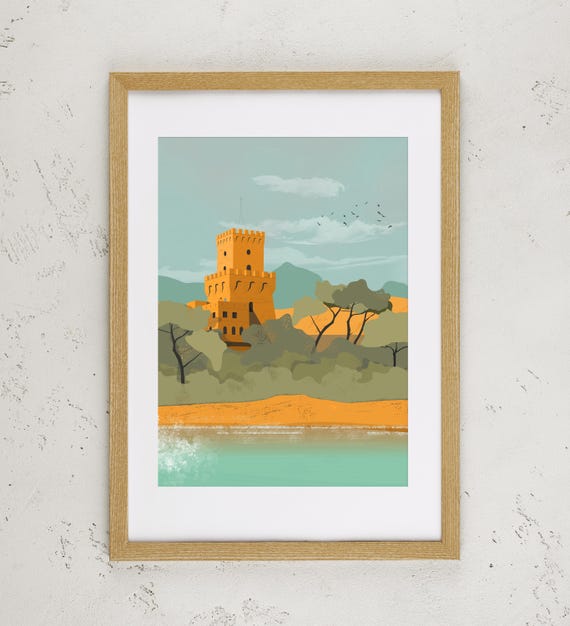 RACCONTI Torre del Cerrano a Pineto 30x40 cm - Stampa su Carta Archivio Matte 200g | Abruzzo