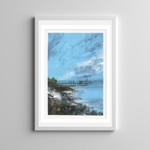 Trabocco Turchino. Abruzzo. Dipinto originale. Decorazione parete. Ricordo di viaggio.