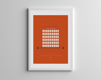 Palazzo della Civiltà Italiana. Roma.  Illustrazione. Stampa d'arte.