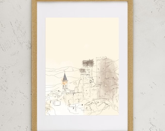 TRANSFIGURATIONS Pacentro Castle 30 x 40 cm - Print on 200g Matte Archival Paper | Abruzzo