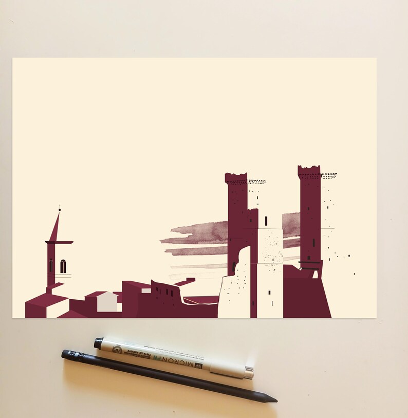 MEMORIES Caldora Castle in Pacentro 40 x 30 cm - Print on 200g Matte Archival Paper | Abruzzo image 3