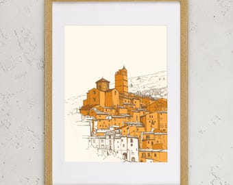 STORIES Castel del Monte | Illustration | Abruzzo | Printed on 200g Matte Archive Paper