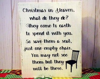 Christmas in Heaven, Christmas Decor, Farmhouse Christmas, Best Selling Items, Christmas Wood Sign, Christmas Mantle, Memorial Gift,