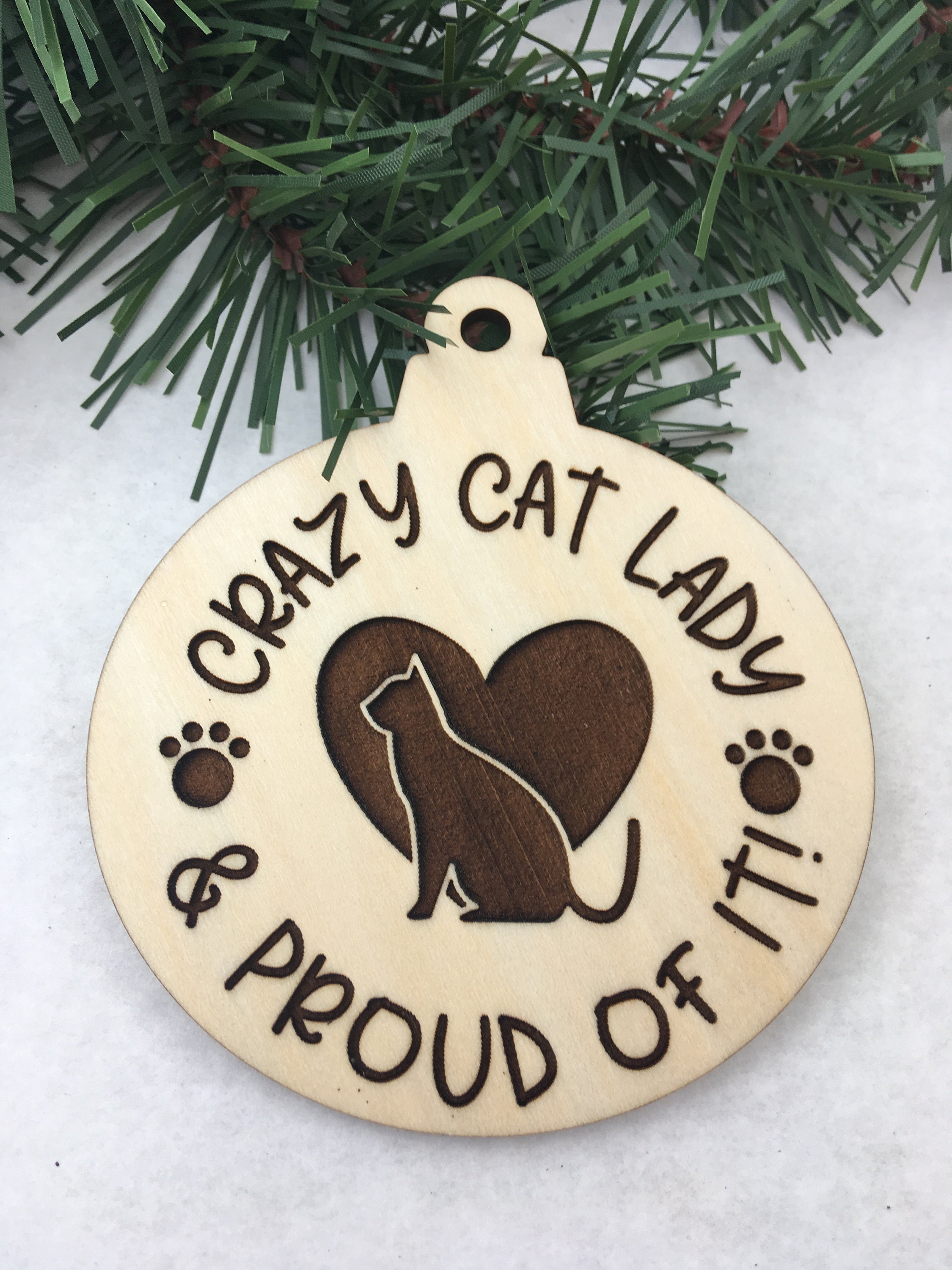Crazy Cat Lady Christmas Ornament Cat Ornament Cat Lover Etsy