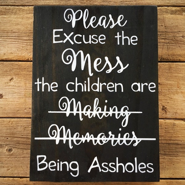 Please Excuse The Mess Sign, Mothers Day Gift from Husband, Messy House Sign, Personalized Gifts for Women, Twin Mom Gift, Funny Mom Gifts