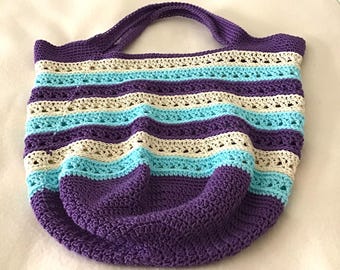 Crochet Market Bag or Beach Bag made from Cotton yarn,