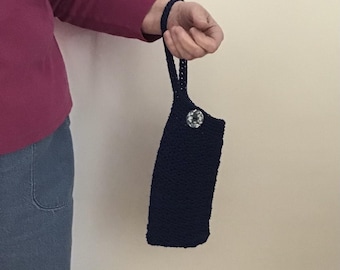 Navy Blue Cell Phone or Mobile Phone Wristlet Bag