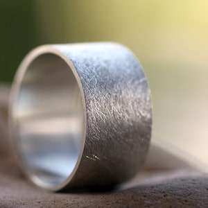 Custom made Silver 950 ring, Chunky Silver 950 ring, Diamond textured Wide ring, Handmade Personalized Wedding ring Gift for him