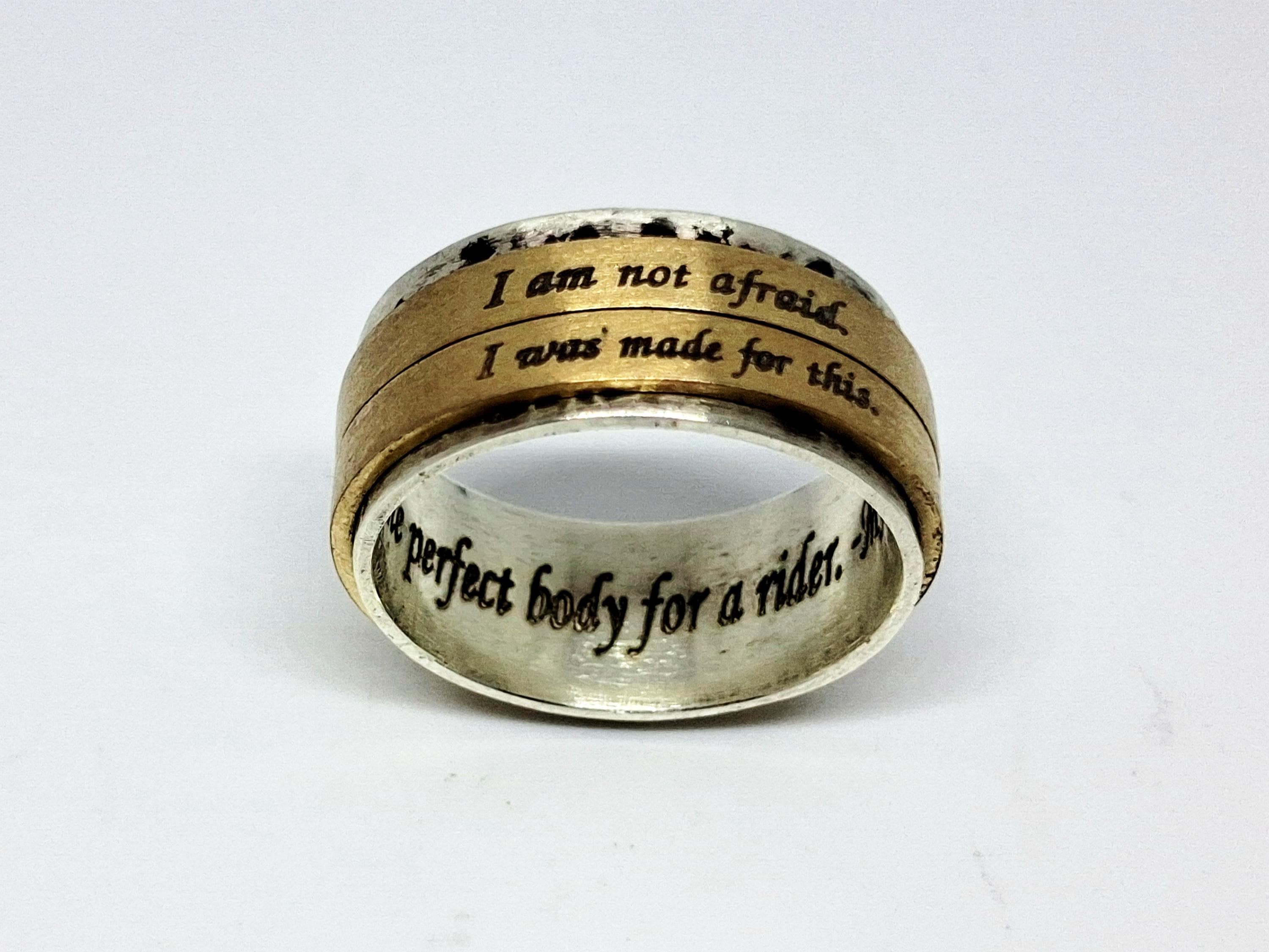 Silver 925 Brass Spinner Band, Engraved Ring - Etsy