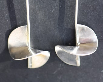 Dangle Drop Silver Minimalist earrings, Teenagers earrings, Gold plated Sterling Silver Earrings, Valentines Day Gift for girlfriend