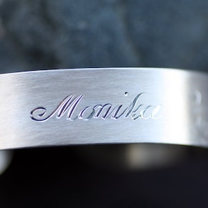Personalized Sterling Silver Cuff Bracelet: Engraved Handwriting Gift