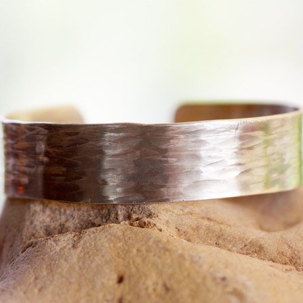 Handmade Hammered Sterling Silver Cuff Bracelet: Personalized
