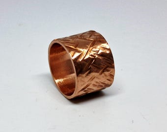 Vergoldetes Kupferband, Gehämmertes Band, Handgemachter Ring