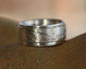 Sterling zilveren Spinner ring, gepersonaliseerde gegraveerde ring, angst spinner band voor hem, meditatie fidget mens kerstcadeau, zelf cadeau