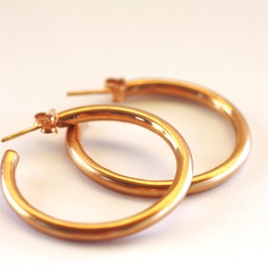 Rose gold hoop earrings, medium hoops, Valentines Gift, Best friend Gift, Bridesmaid gift Valentines gifts Self Gift