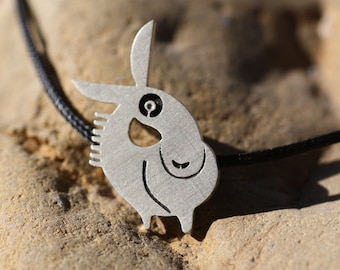 Sterling Silver Donkey Pendant Necklace - Adjustable Cord