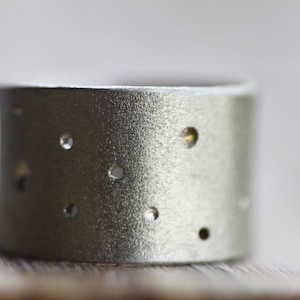 Handmade Silver 950 Wide Band Ring: Personalized Engraved Wedding Band