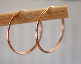 Rose Gold Hoop Earrings gifts for mom, Medium Silver Gold Plated hoops, Valentines Girlfriend gift, Personalized gift for her, Self Gift