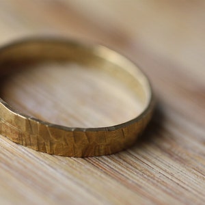 Brass hammered ring / Hammered engagement band / Man hammered wedding ring / Women custom made ring / Personalized ring / Engraved ring