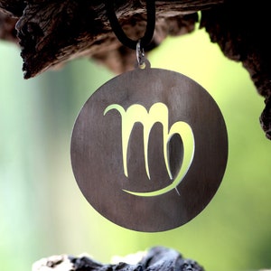 Colar com o signo do zodíaco, pingente com o signo de Virgem, joias de prata com o signo do zodíaco, presente de aniversário de Virgem para você mesmo
