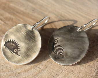 Silver Earrings, Greek Summer gift, Adjustable pendant and bracelet, Set of animal jewelry with chord, Gift for Valentines Day Self Gift