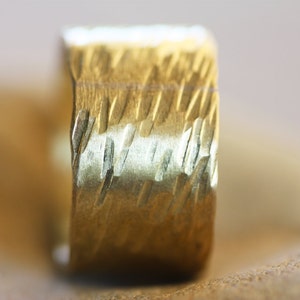 Boho Brass Hammered Ring: Gold Plated Band, Custom Engraved