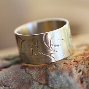 Hammered Sterling Silver Wide Band Ring: Personalized, Distressed