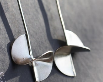 Dangle Drop Silver Minimalist earrings, Teenagers earrings, Gold plated Sterling Silver Earrings, Valentines Day Gift for girlfriend