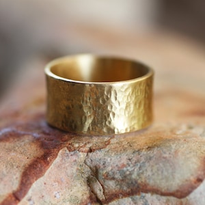 Brass Hammered Band: Custom Engraved Ring