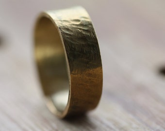 Brass hammered ring gift for women, Personalized engagement band or wedding ring, custom made ring, Engraved Silver ring for man and woman