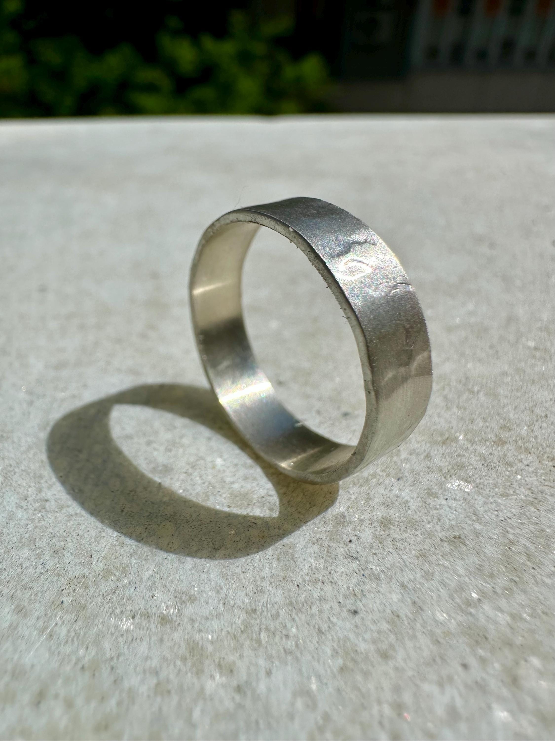 Handmade Silver 925 Ring, Textured Boho Thumb Ring, Personalized