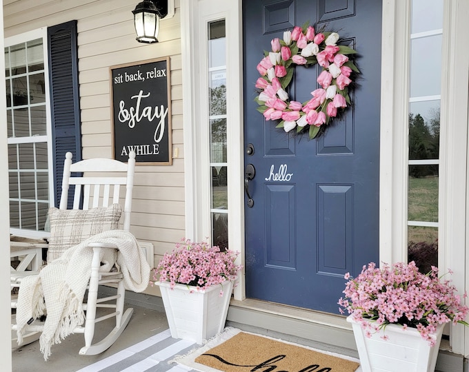 Faux Outdoor Pink Flowers Etsy