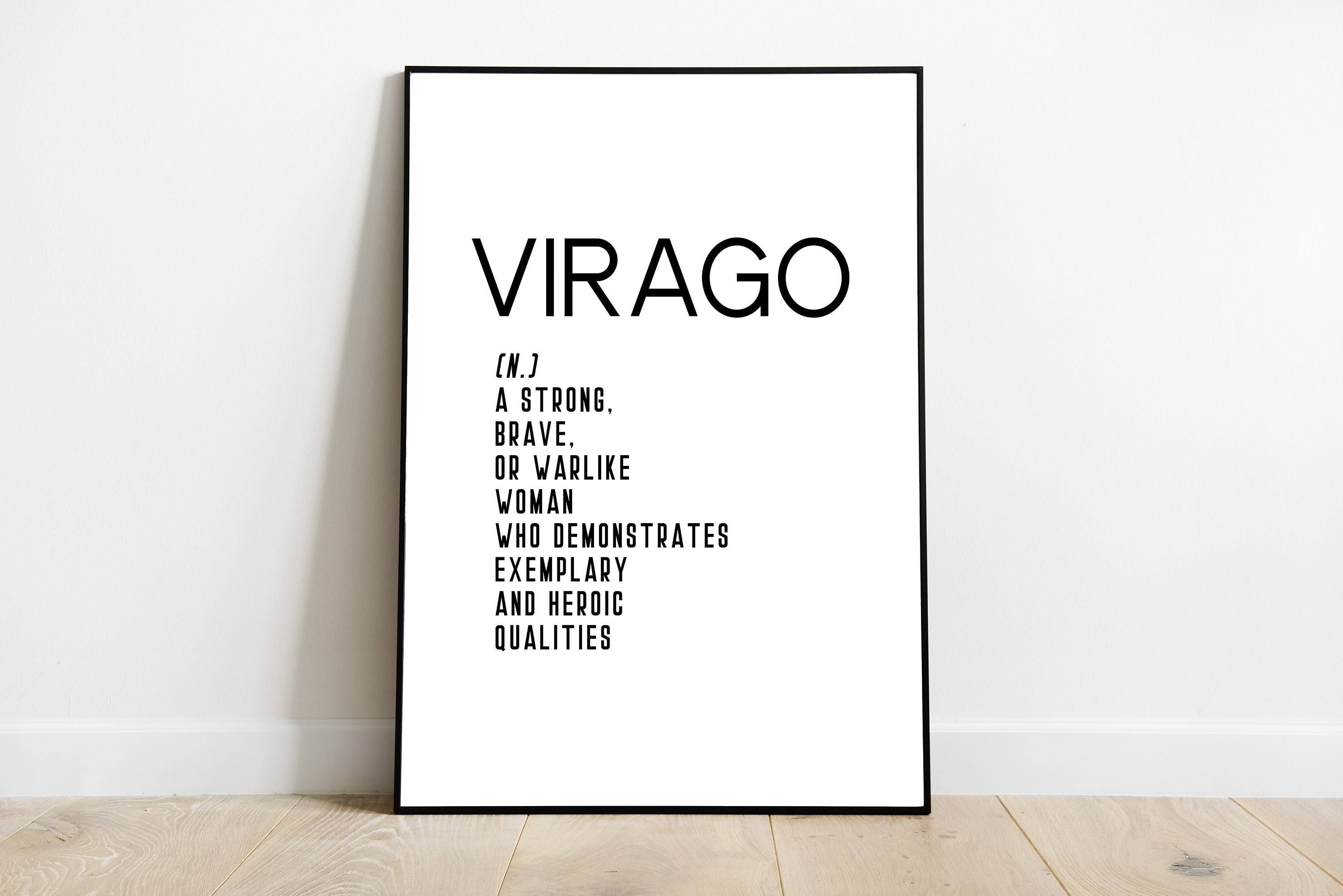 Virago Definition, Definition Printable Wall Art, Definition Poster