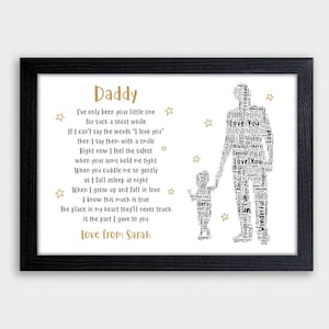 Daddy Gifts - Personalised Father's Day, Birthday, Christmas Gifts for Daddy - Dad, Grandad Gifts - Daddy and Daughter Son - 1, 2 or 3 Kids