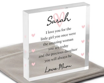 I Love You Daughter, Gift From Mum, Daughter Birthday, Daughter Christmas, Gift From Dad, Gift For Daughter With Grey Bag