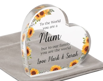 Mum Gift From Kids, To The World You Are A Mum, Special Mum Mom Mam, Mum On Mothers Day, Mum Birthday Gift, With Grey Bag