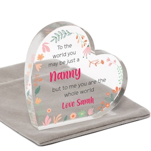 Nanny Gift, To The World You Are A Nanny, Special Nanny Nanna Nan, Gift for Nanny, Gift From Grandchild, Nanny Mothers Day, With Grey Bag