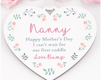 Mothers Day Gifts for Nanny To Be - Personalised First Time Nanny Gifts - Mothers Day Nanny Gifts from Bump - Pregnancy Reveal Announcement