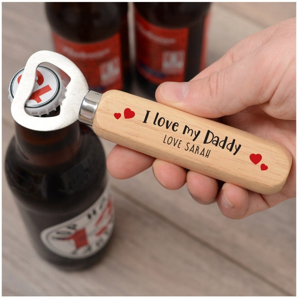 PERSONALISED Bottle Opener Gifts for Dad, Daddy, Grandad - Dad Birthday Christmas Gift - Fathers Day Daddy - Beer Bottle Opener for Him