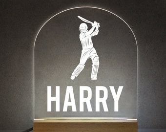 Personalised Cricket Gifts For Men Him Boys | Cricket Night Light | Cricketer Gift | Cricket Lover Gift | Cricket Birthday Gift | Any Name