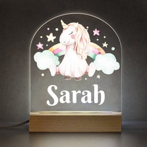 Personalised Girls Night Light, Custom Printed Name Lamp, Baby Gift, Childs Light, Unicorn Bedroom LED Light, Girls Bedroom Unicorn