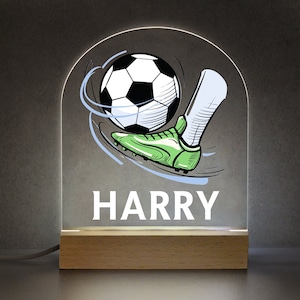 Personalised LED Desk Table Lamp Football Design Night Light, Football Gifts For Boys, Birthday Gifts For Boys, Boys Bedroom Decor