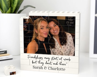 Personalised Work Friend Gift | Work Bestie Colleague Photo Building Block Present