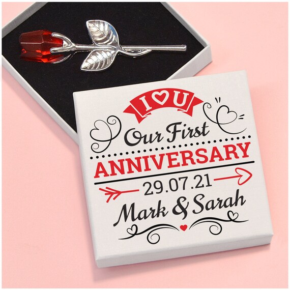 Love You First Anniversary Gift - Personalised Our 1st Wedding Anniversary  Gifts for Wife - 1st Anniversary Gifts for Husband - Couples Gift