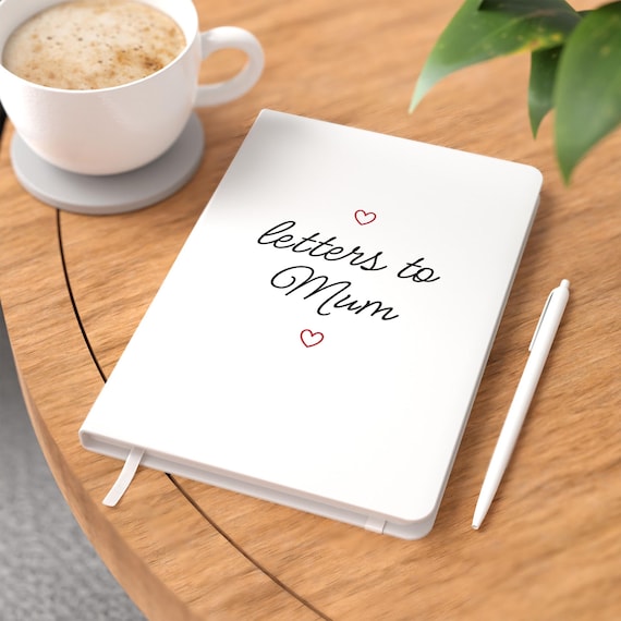 Letters To My Mum Notebook, Letters To My Dad Notebook, Grief Journal, Mum In Heaven, Dad Memorial, Sympathy Gift, A5 White Notebook And Pen